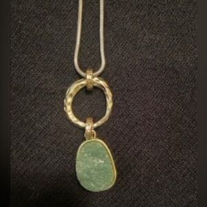 R.J. Graziano Gold and Green Pendant Necklace